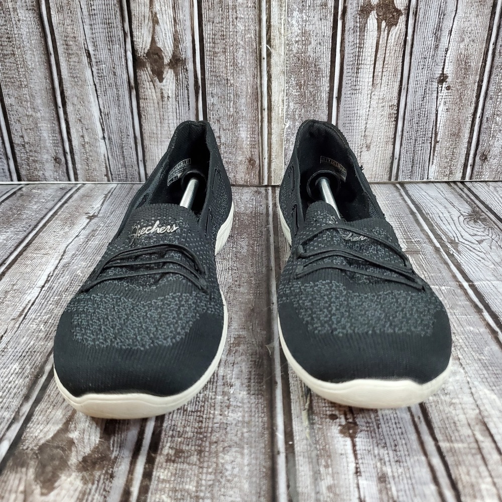 Skechers Womens Newbury St Easily Adored Slip On Shoes Black Memory Foam Size 11 - Picture 4 of 8